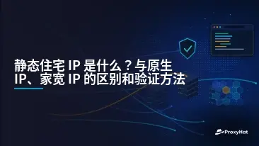 静态住宅 IP 是什么?与原生 IP、家宽 IP 的区别和验证方法